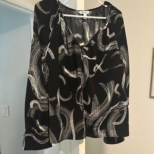 Black and White Patterned Blouse